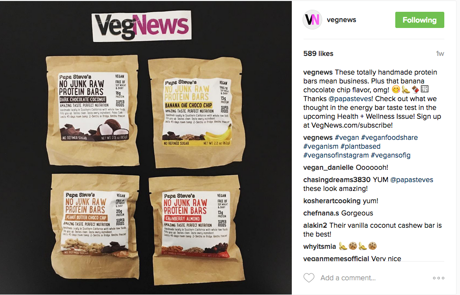 Coming to JAN Edition of VEGNEWS! Finalist in top 10 taste test!