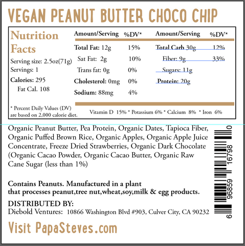 Peanut Butter Choco Chip - Dairy Free