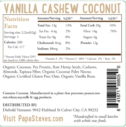Vanilla Cashew Coconut